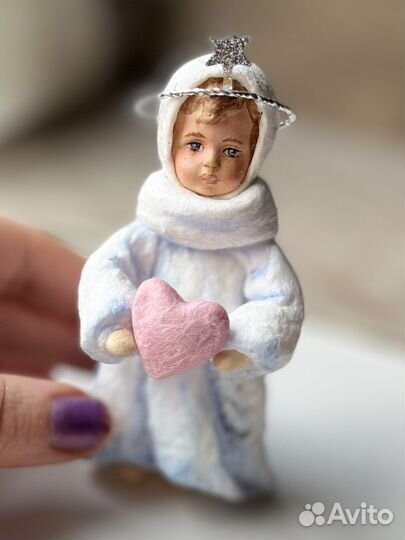 Ватная ёлочная игрушка Ангел