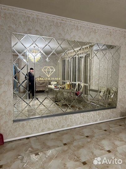 Зеркальное панно/ ромбики/ плитки/ с фацетом