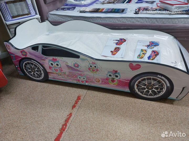 Кровать машина детская Турбо белая 2