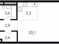 Квартира-студия, 34,5 м², 2/18 эт.