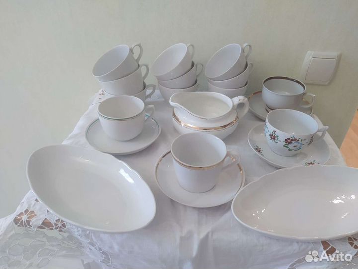 Фарфоровая посуда чайные пары молочник