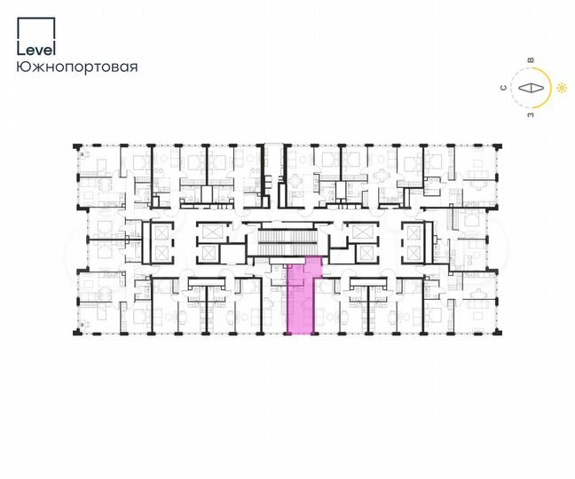 Квартира-студия, 23,3 м², 65/68 эт.