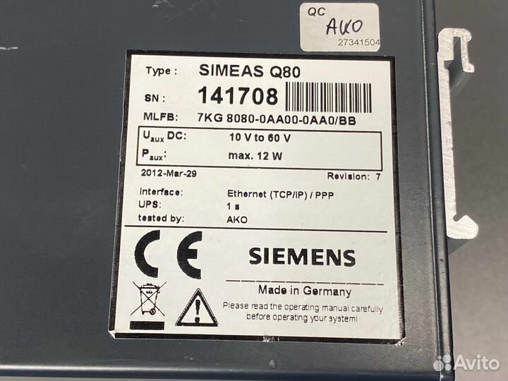 Siemens 7KG8080-0AA00-0AA0 Б/У, 2 шт