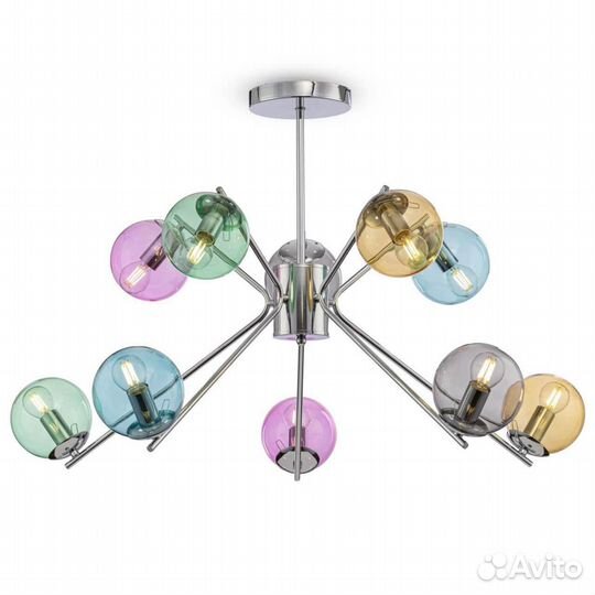 Люстра металл и стекло современная