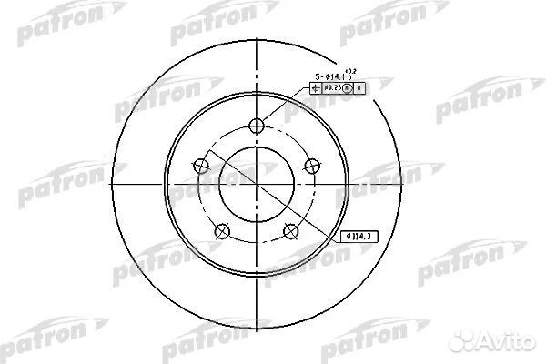 Patron PBD5373 Диск тормозной передн chrysler Town