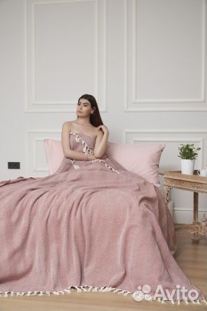 Плед хлопковый Venera 145х200 см, цвет Терракот