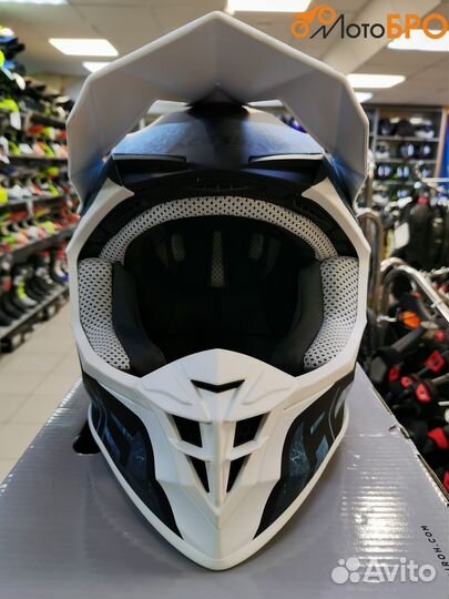 Шлем кроссовый Acerbis linear White/Light-Blue