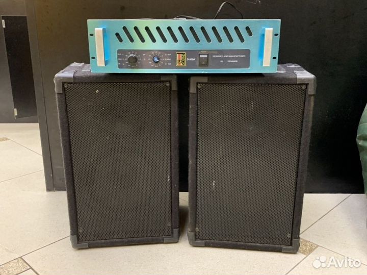 Набор акустической системы, 2 колонки и усилитель