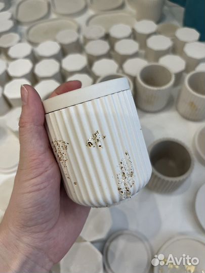 Стакан из гипса, подсвечник