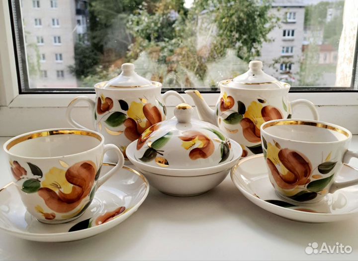 Винтажный фарфоровый сервиз, СССР, предметы