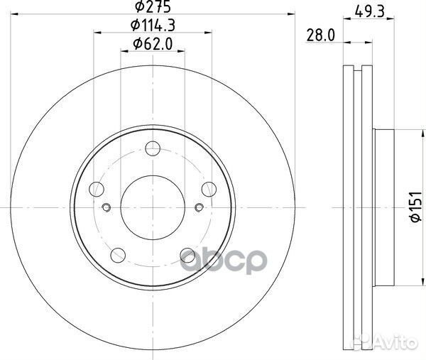 Диск тормозной перед ND1059K nisshinbo