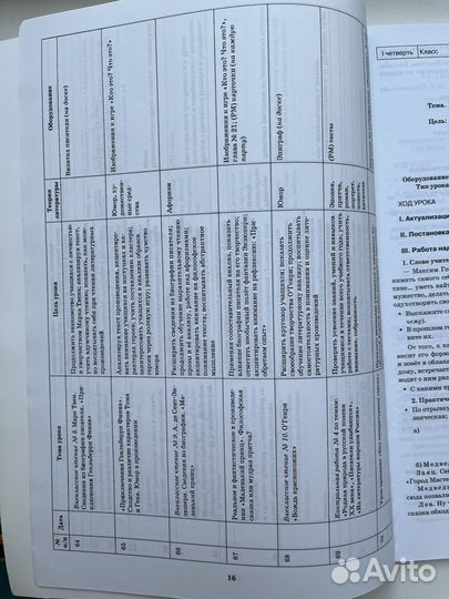 Литература 6 класс планы-конспекты И.Л.Челышева
