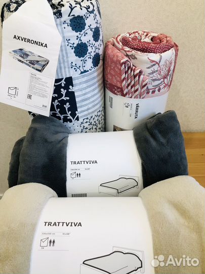 Плед, покрывало IKEA подушки, одеяла