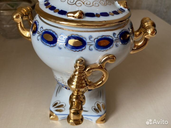 Самовар гжель, вазы, сахарница