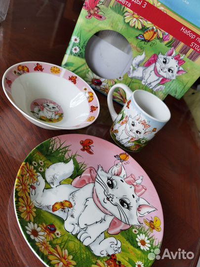 Набор посуды детский 3 предмета для девочки