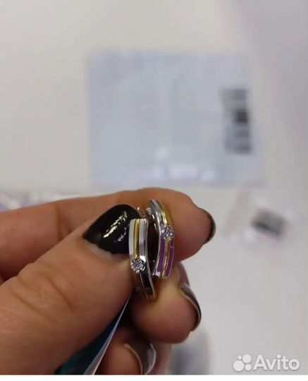 Серьги из серебра с бриллиантамиСоколов. Новые