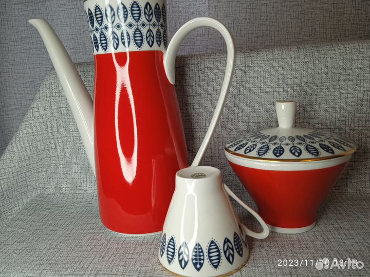 Молочник. Кофейные пары. Сахарница. Фарфор ГДР