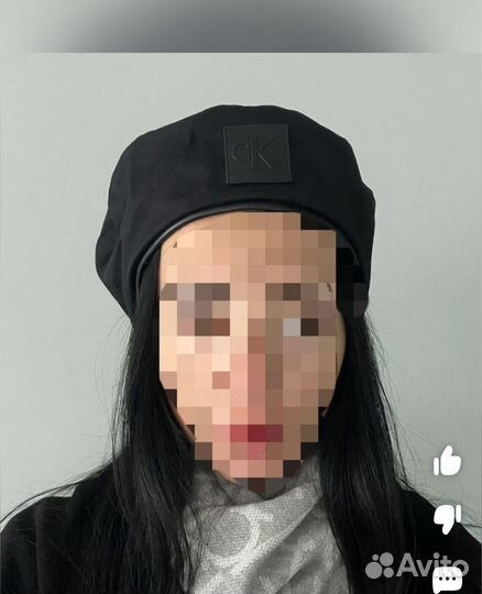 Берет женский черный шапка calvin klein