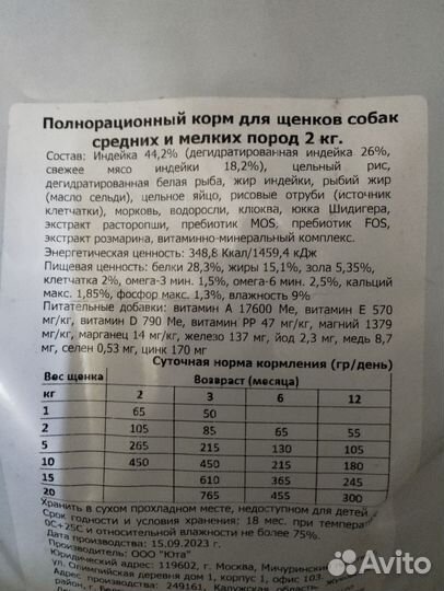 Сухой корм для собак