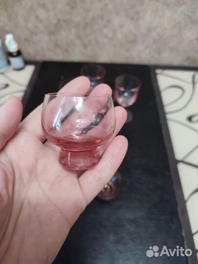 Рюмки розовое стекло СССР