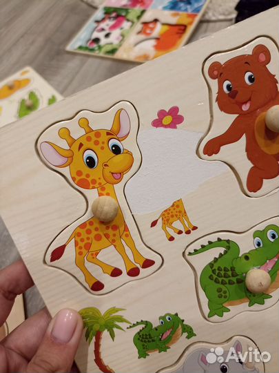 Пакет игрушек. Деревянный пазл/сортер