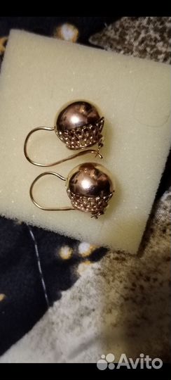Золотые серьги из холода СССР