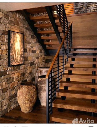 Облицовка металлических лестниц деревом