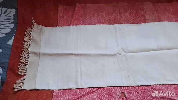 Скатерть старинная домотканная льняная