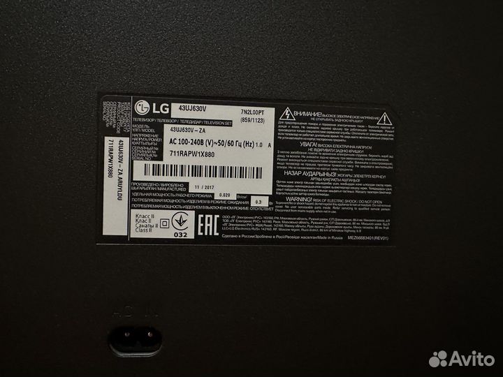 Продам телевизор LG 43UJ630V