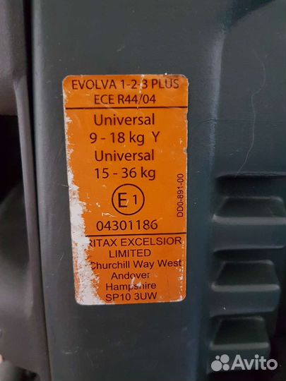 Автокресло britax romer evolva 1 2 3