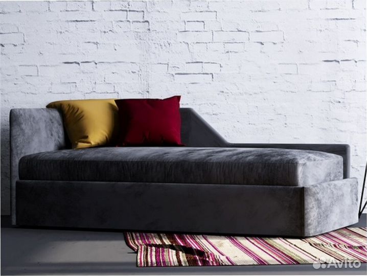 Кровать для мальчиков серая