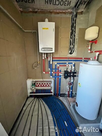 Монтаж теплого пола, отопление, водоснабжение