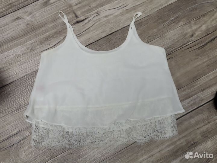 Комбинация/ топ женская короткая белая 46 размер