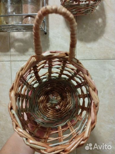 Корзина плетёная в стиле Zara home для декора дома