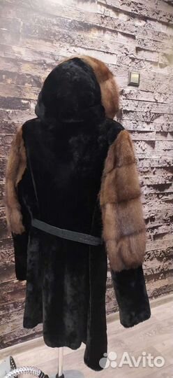 Шуба мутон и норка