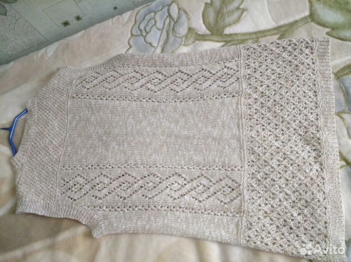 Жилет вязаный женский ручная работа 54-56 размер