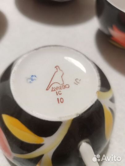 Чайный сервиз СССР дулево черный тюльпан