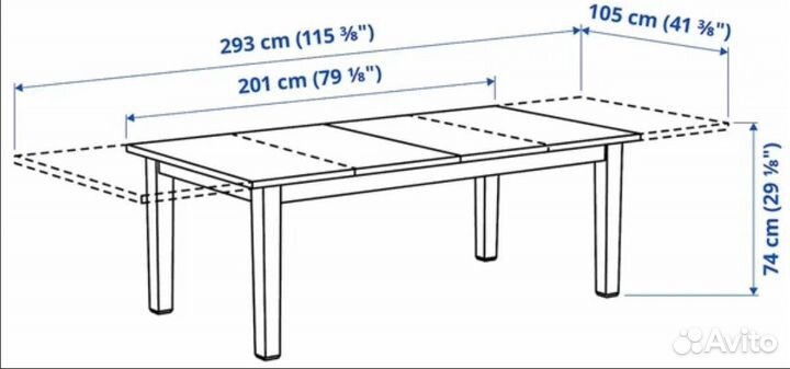 Раздвижной стол Стурнэс IKEA 603.714.08