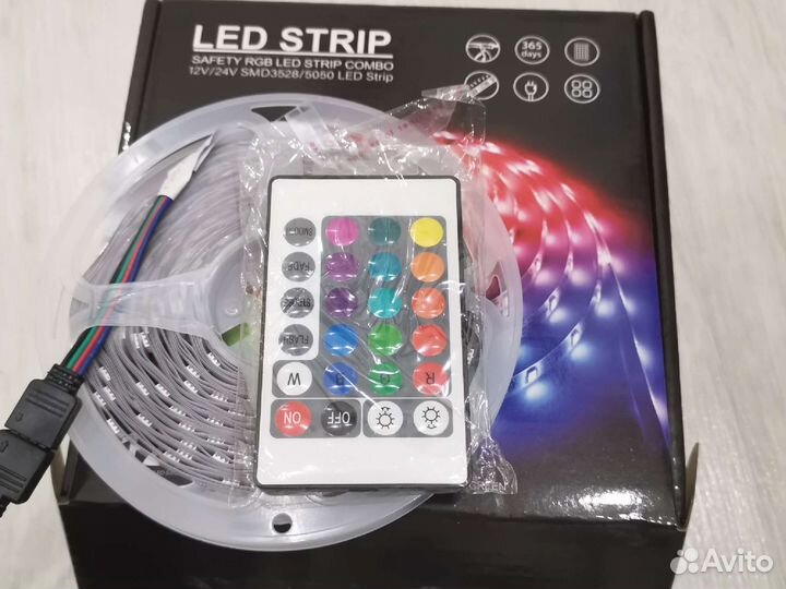 Светодиодная лента новая rgb с адаптером на 220В