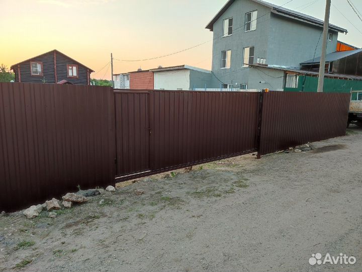 Каркас откатных ворот 5х2м с калиткой