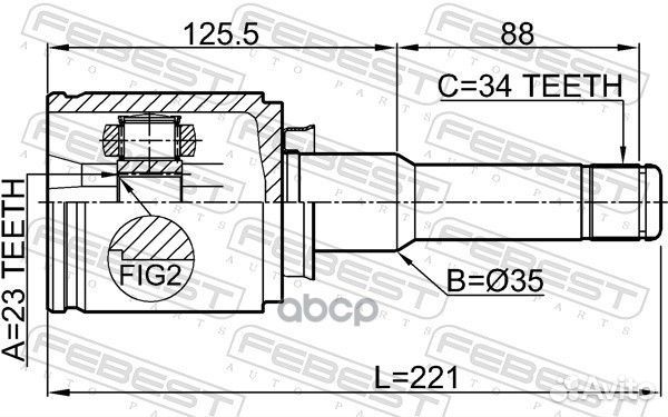 ШРУС opel astra J внутр.лев. 1811asjlh Febest