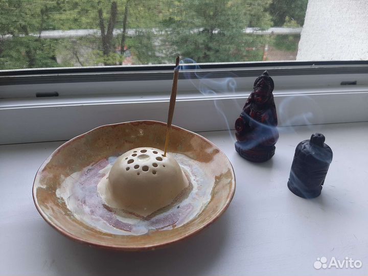 Подставка для благовоний ручной работы (глина)