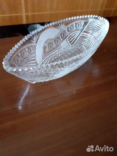 Большая хрустальная ваза ладья