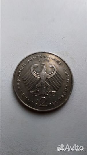 Монета 2 марки 1996 фрг