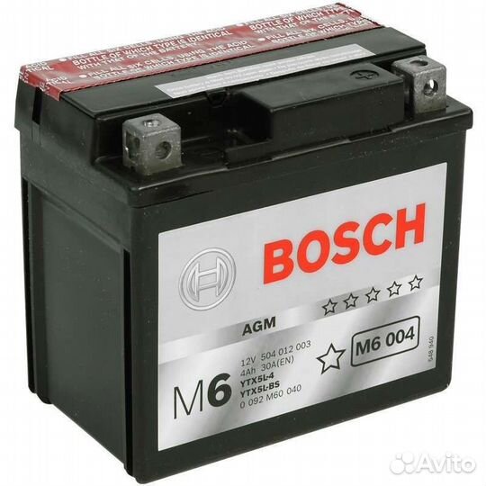 Аккумулятор мото bosch M6 009 AGM
