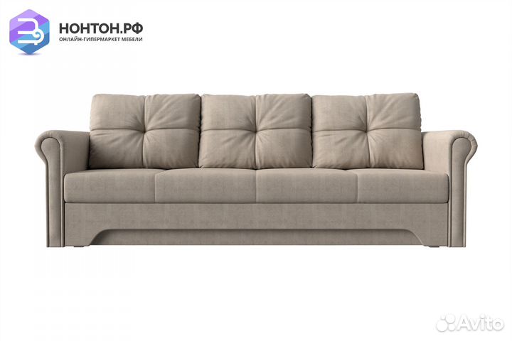 Диван еврокнижка Европа рогожка бежевая