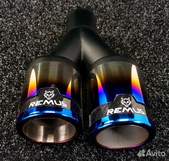 Насадка на глушитель remus 51-76мм двойная (Titani