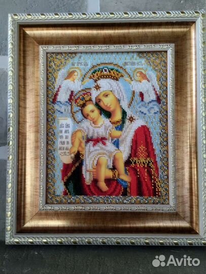 Готовая икона Милующая или Достойно есть бисер