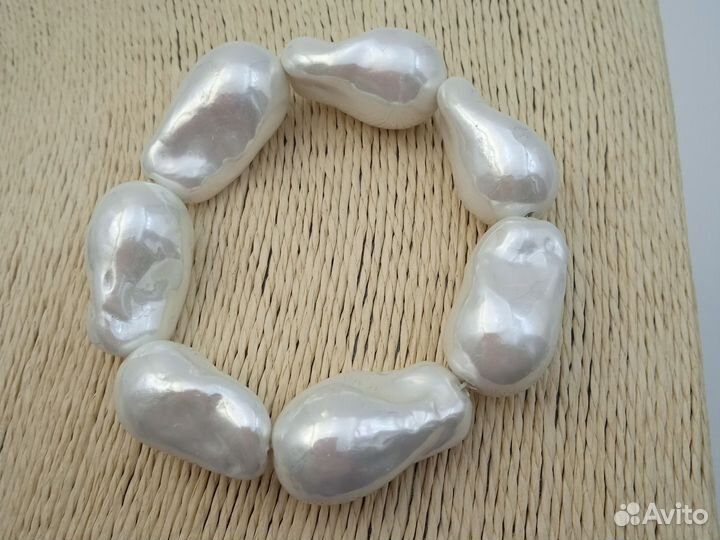 Браслет барочный жемчуг майорка 28 мм