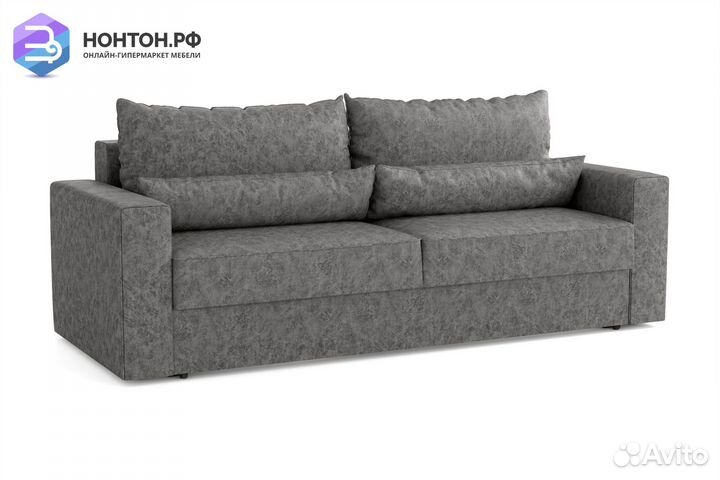Диван еврокнижка Томас 3-х местный серый